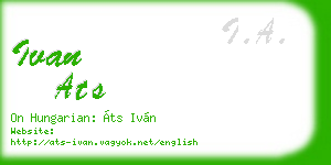 ivan ats business card
